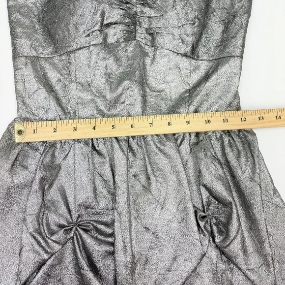 Le Chateau metallic grey silver strapless mini dress size XS - Picture 6 of 14